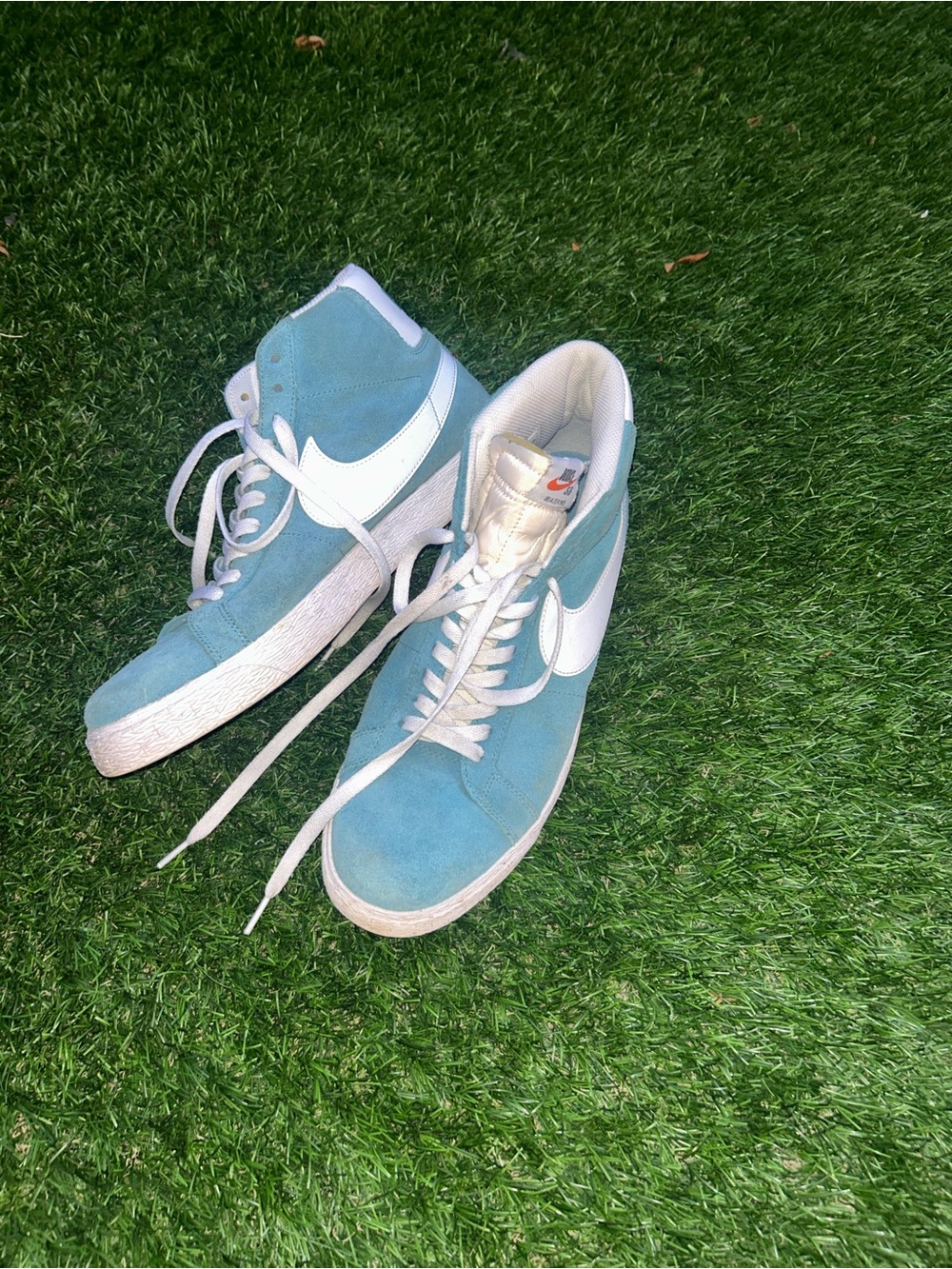 Nike Teal Suede High-Top Blazers